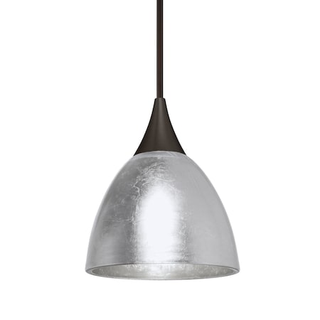 Besa Lighting Divi Cord Pendant, Silver Foil, Bronze Finish, 1x9W LED 1XT-1758SF-LED-BR